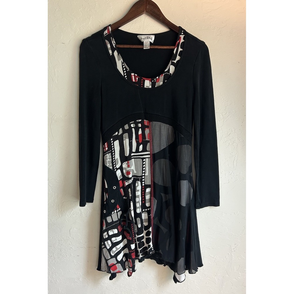 Joseph‎ Ribkoff Tunic Top Long Asymmetric 8 Babydoll Fairy Grunge Y2K Artsy